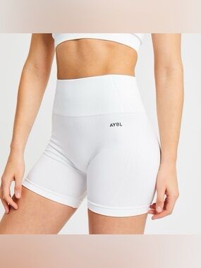 Aybl White Seamless Workout Shorts